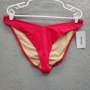 Swimsuits For All Bikini Bottoms Plus Size 18 High Cut Cheeky Shirred Pink NWT